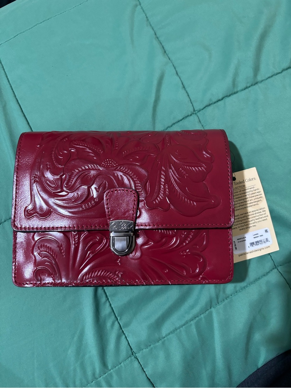 Red Embossed Leather Crossbody - Patricia Nash